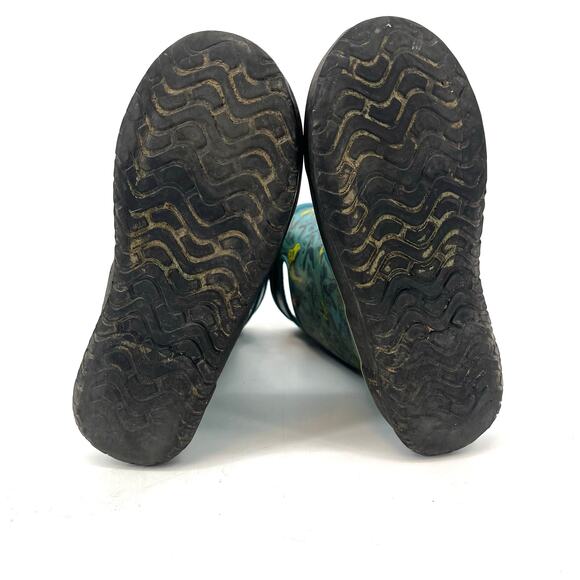 Bogs Women's /Youth 8/39 Blue Dinosaur Mid Calf Rubber Waterproof Rain Boots - Picture 7 of 8